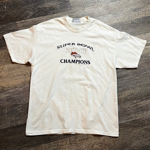 Vintage 1998 Broncos Super Bowl Shirt Size Large White NFL 90s Denver XXXII KC